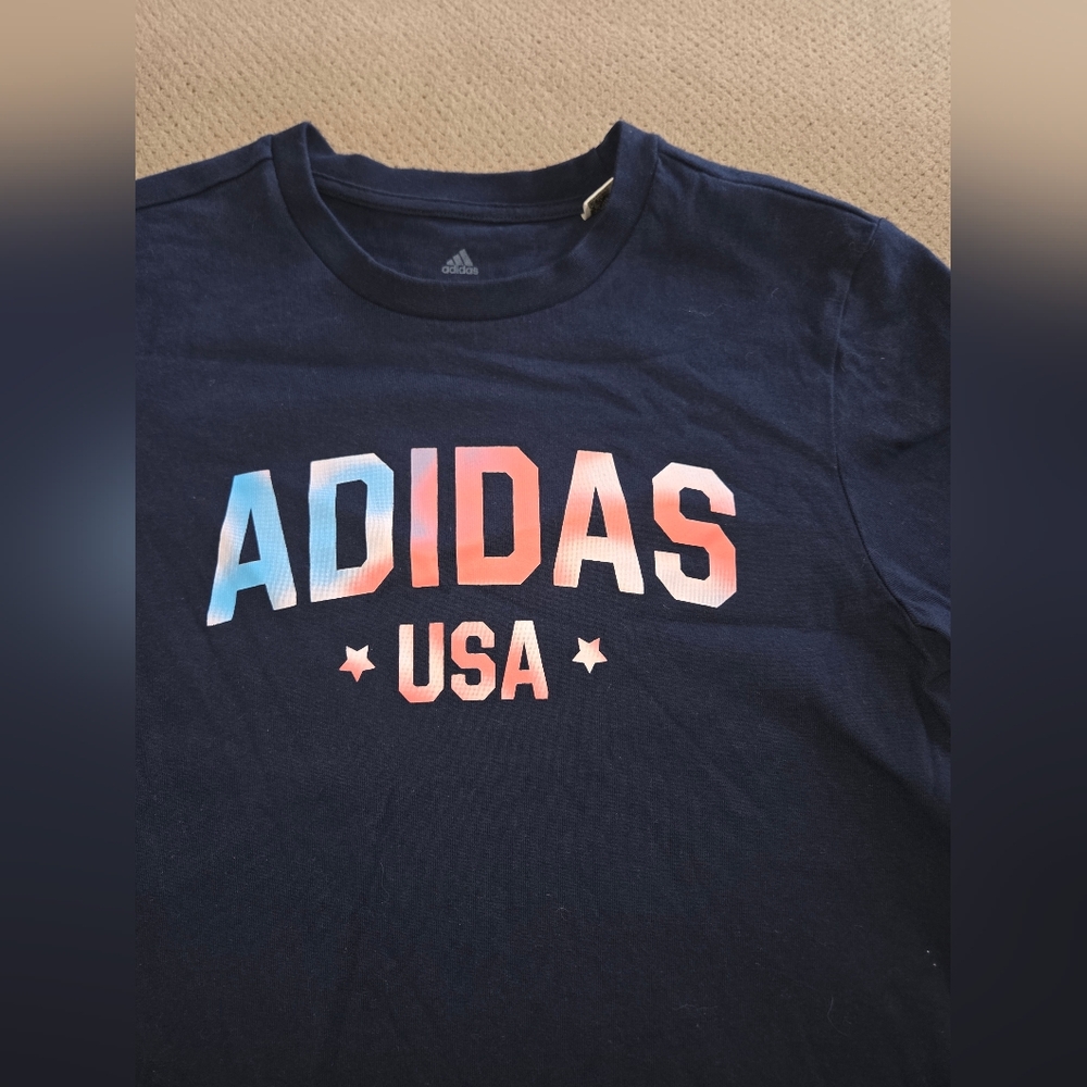 adidas Women's Navy/Multi America Cotton T Shirt Dress size XS - Picture 4 of 12